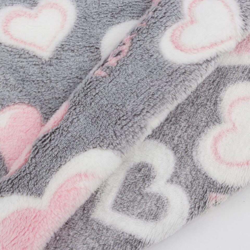 Grå rosa vita hjärtan 60*40 cm